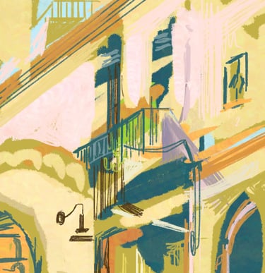 Digital drawing - Marbella courtyard