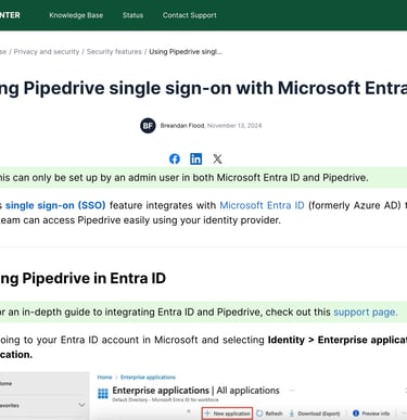 Pipedrive Single Sign-On Knowledge Base Image