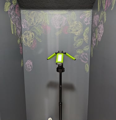 Use colored chalk to sketch in your mural designs. You can wipe it away for changes with a damp rag.