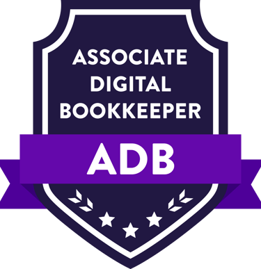 Associate Digital Bookkeeper badge, signifying proficiency in digital bookkeeping practices and tool