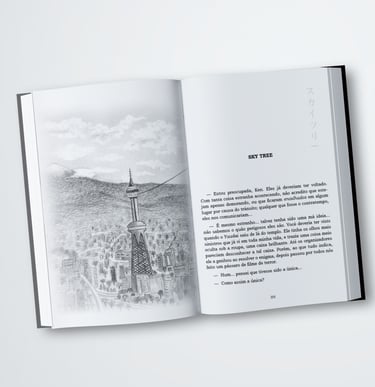 ilustração, projeto gráfico de livro diagramado