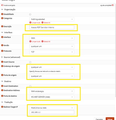 Liberando o Acesso RDP (Porta 3389) no OPNsense