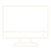 White outline icon of a desktop computer monitor screen on a black background.