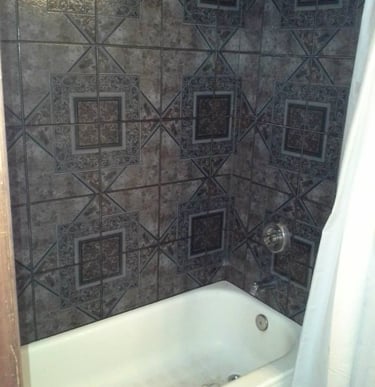Bathroom remodel with new vanity and tile flooring in Columbus, Ohio