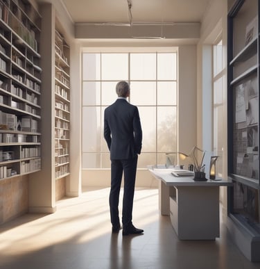 An abstract representation of quiet ambition and success.