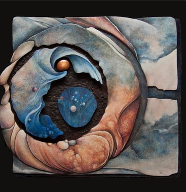 "Course Correction" Colored Pencil on Hydrostone $700