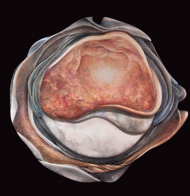 "Emergence" Colored Pencil on Hydrostone $650