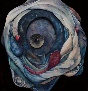 "Look Deeper" Colored Pencil on Hydrostone $550