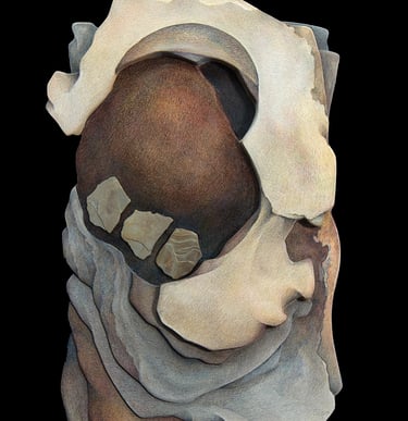 "Sedimentary Layers" Colored Pencil on Hydrostone $750