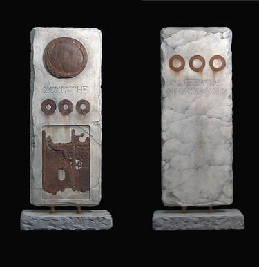 "A Stele for Socrates" Colore Pencil on Hydrostone $800