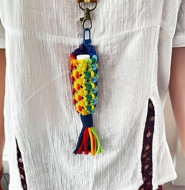 handmade lipstick holder with handy bag clip to easily find your chapstick