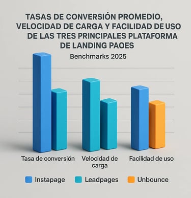 Comparativa rendimiento herramientas landing pages para generación de leads 2025