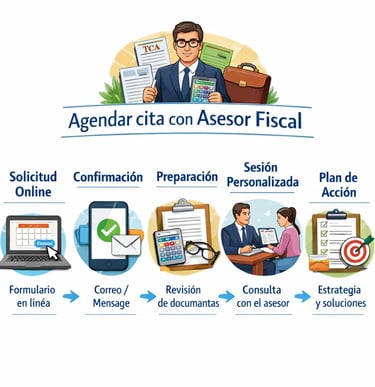 Proceso completo para agendar cita con asesor fiscal y obtener consultoría personalizada