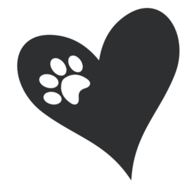 a paw inside a heart
