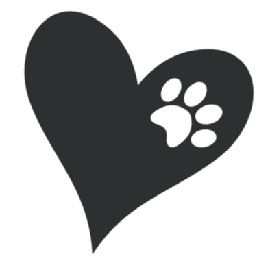 a paw inside heart