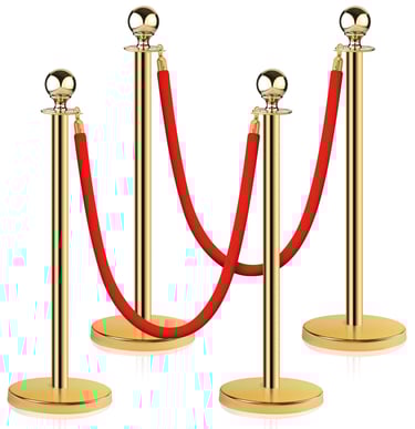 VIP Red Velvet Ropes and Gold Stanchions used for celebrations.