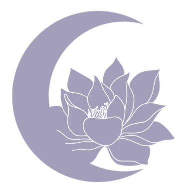 Moon crescent and lotus graphic