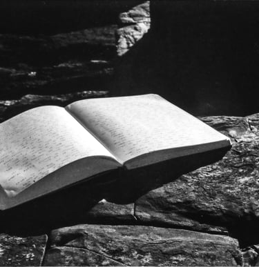 a tactile journal on natures desk - a cliff edge