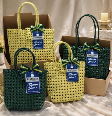 Tas anyaman plastik jali jali model sekar premium untuk souvenir pernikahan dari Craftvitas Indonesia