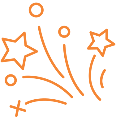 Icon of celebratory fireworks