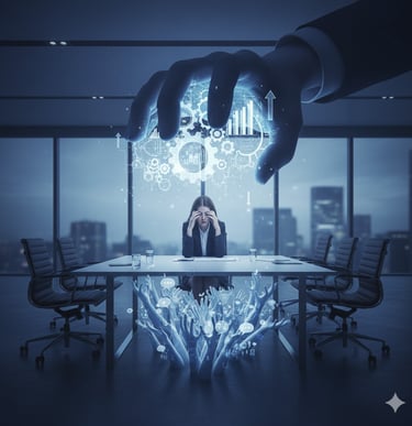 mulher sendo pressionada de cima e embaixo no seu setor