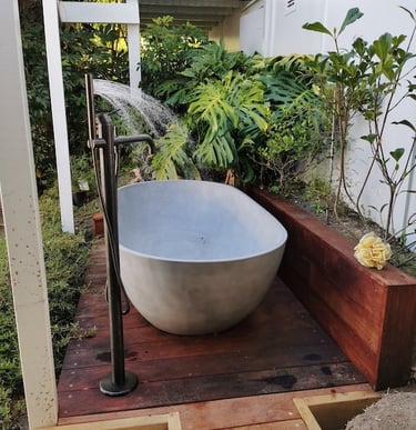 outdoor bath Kawau renovation