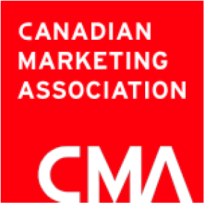 a red color picture showing logo of Canadian marketing Association and written CMA in white color