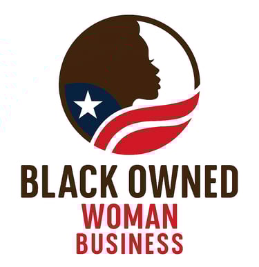 Black Owned Woman Business badge logo