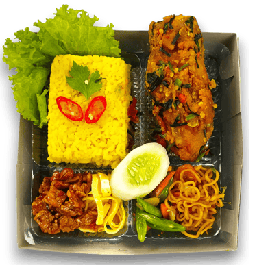 nasi kuning ayam cabe garam