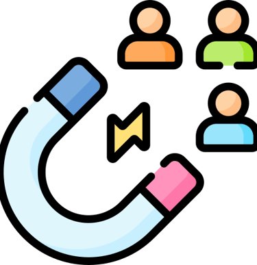 Atrracting people using magnetic force icon