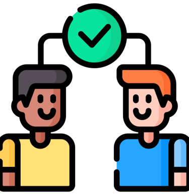 Two persons accepting each others icon