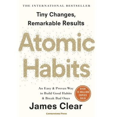 Book title card – Atomic Habits by James Clear