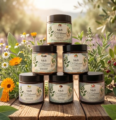 Cremas S&B El Artesanal: lavanda, aguacate, almendras, argán, jojoba para nutrición y hidratación profunda