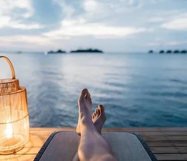 relaxing at the beach