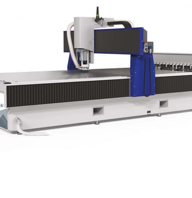 a machine that is cutting into a large machine