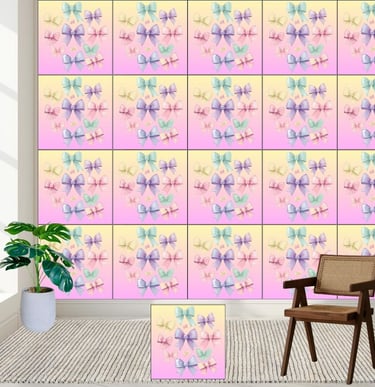 Cute & Chic Nursery - Pastel Dream Bows Wallpaper