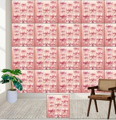 Elegant Pink Watercolor Bows Pattern Wallpaper