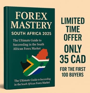 Forex Mastery South Africa 2025 eBook cover — Limited Offer 35 CAD for First 100 Buyers.