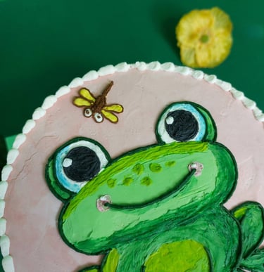 bento torta s obrázkom žaby