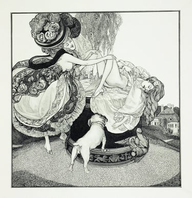 Erzählungen am Toilettentisch by Franz von Bayros, 1911