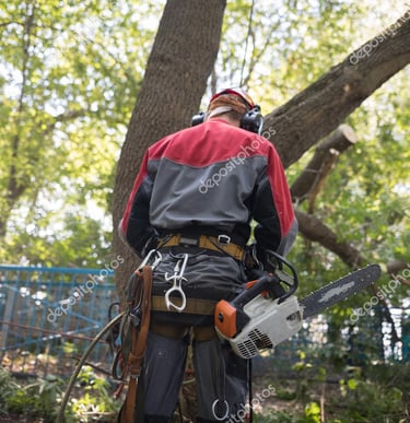 Imagen de operario realizando trabajos forestales