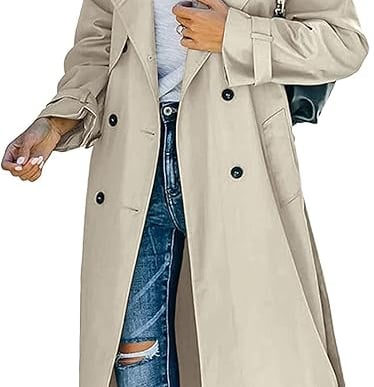 Women Windproof Trench Coat