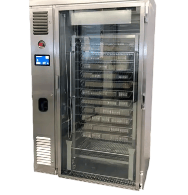 Industrial stainless steel thawing cabinet with glass door and digital control panel
