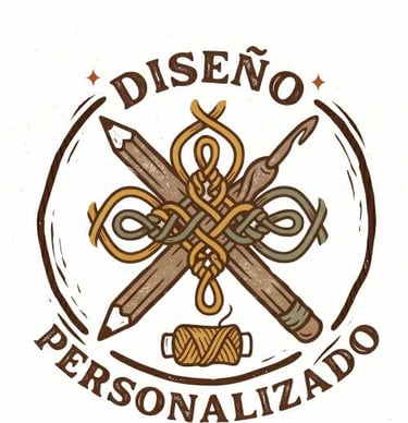 Logotipo artesanal representando al diseño personalizado con lápices entrelazados