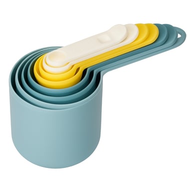 Stacked colorful Joseph Joseph nesting measuring cups and spoons set