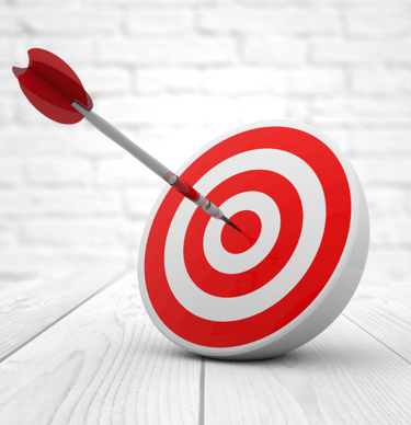 a red and white target target with a target in the center of a bullseye