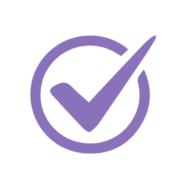 purple checkmark