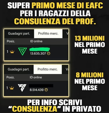 profitto fatto con la compravendita su ea sports fc