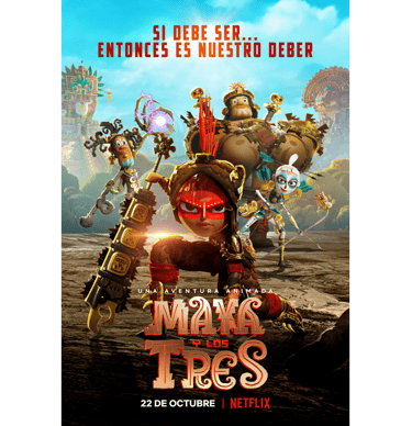 Portada de la película Maya y los Tres.
