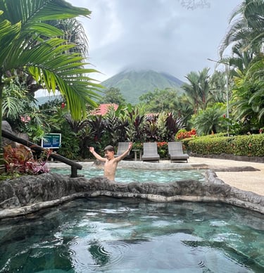 Hotel Los Lagos La Fortuna swimming pool with volcano view